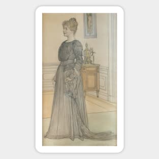 Portrait of Mrs Signe Thiel by Carl Larsson Sticker